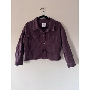 Stoosh Vintage Denim Utility Jacket – Size M (Chocolate Brown)